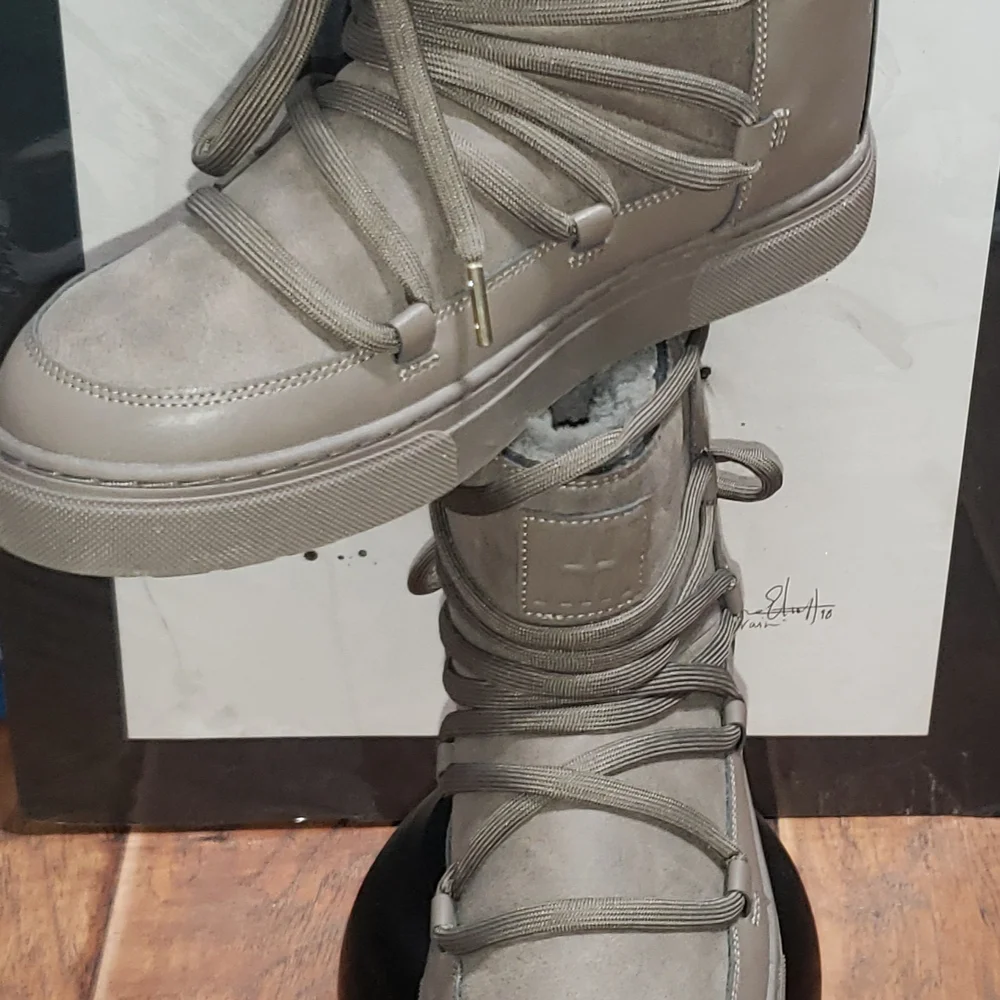 H&M Stylish High-Top Sneakers in Taupe